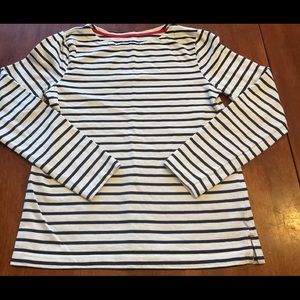 EUC Boden White & Navy Striped Long Sleeve Cotton T-Shirt